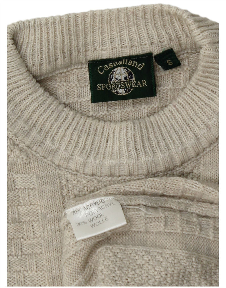 Suéter masculino CASUALLAND com gola redonda e acrílico cinza pequeno