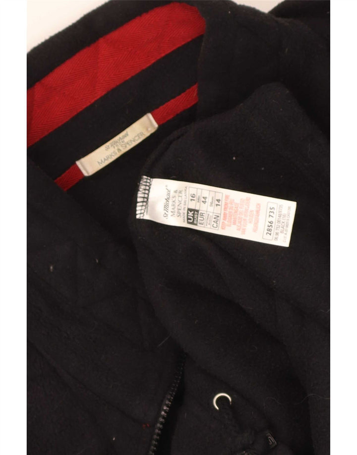 Jaqueta feminina Marks & Spencer St. Michael Fleece Reino Unido 16 grande preta