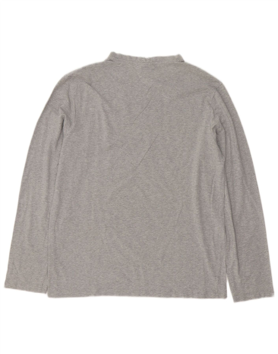 Trussardi Jeans Top masculino manga comprida algodão manchado cinza médio