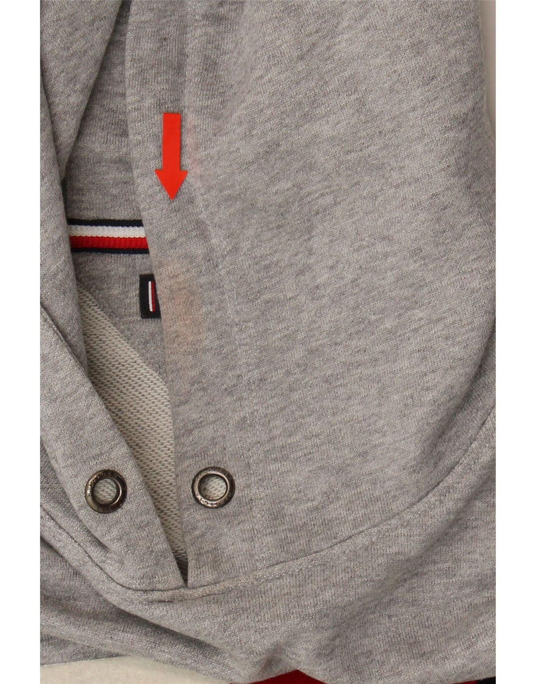 TOMMY HILFIGER Mens Graphic Hoodie Jumper Small Grey Cotton Vintage Tommy Hilfiger and Second-Hand Tommy Hilfiger from Messina Hembry 