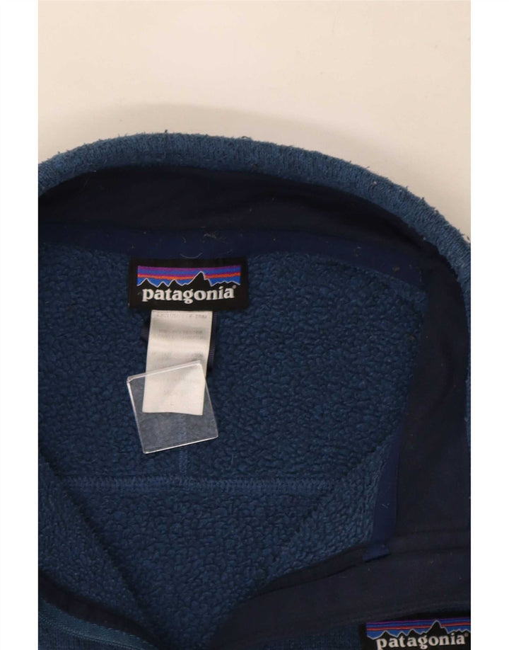 Suéter masculino Patagonia com zíper e gola grande poliéster azul