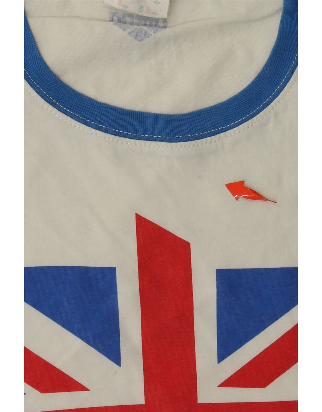 Camiseta feminina gráfica ARENA UK 14 grande branca