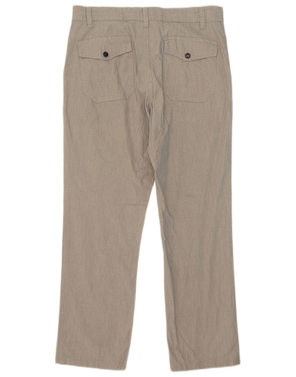 Zara Calça Chino Masculina Reta EU 42 Grande W32 L29 Algodão Cinza