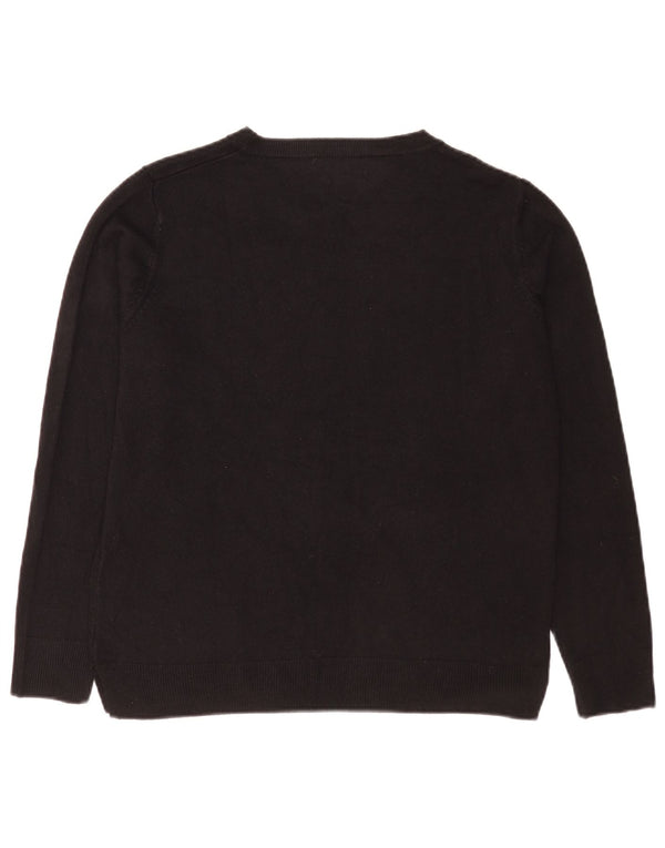 Suéter feminino Marks & Spencer com gola redonda Reino Unido 16 grande acrílico preto