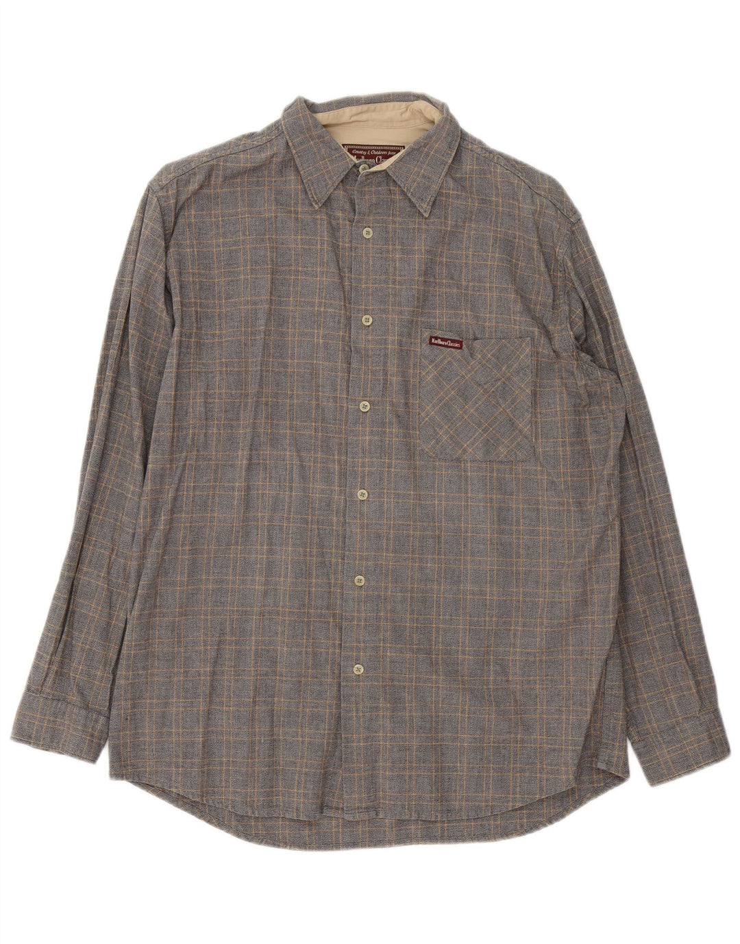 Camisa masculina Marlboro Classics XL cinza xadrez algodão