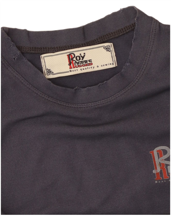 Camiseta gráfica ROY ROGERS para meninos 13-14 anos grande algodão azul marinho