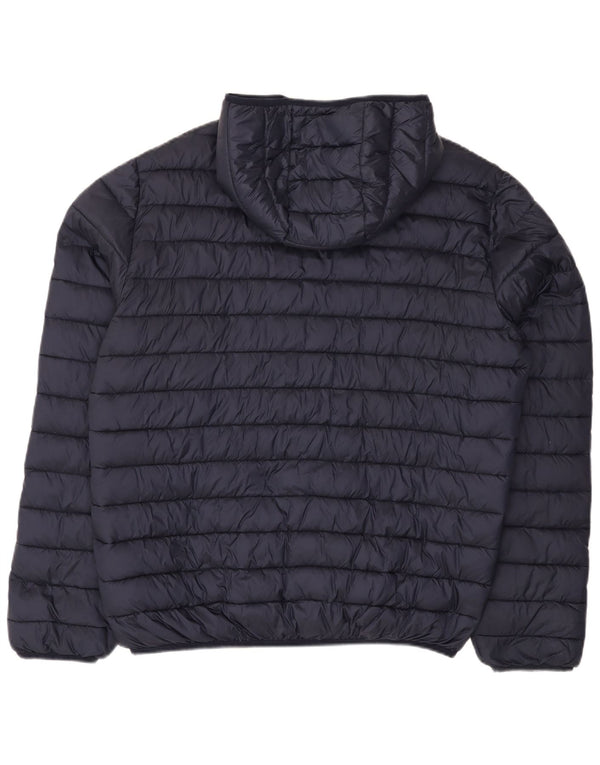 Jaqueta masculina acolchoada com capuz Navigare UK 44 2XL azul marinho