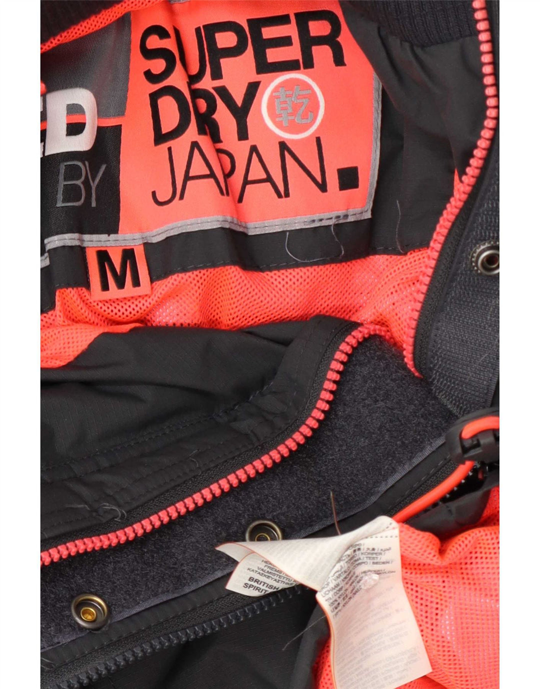 Jaqueta de chuva feminina Superdry Graphic UK 14 nylon cinza médio