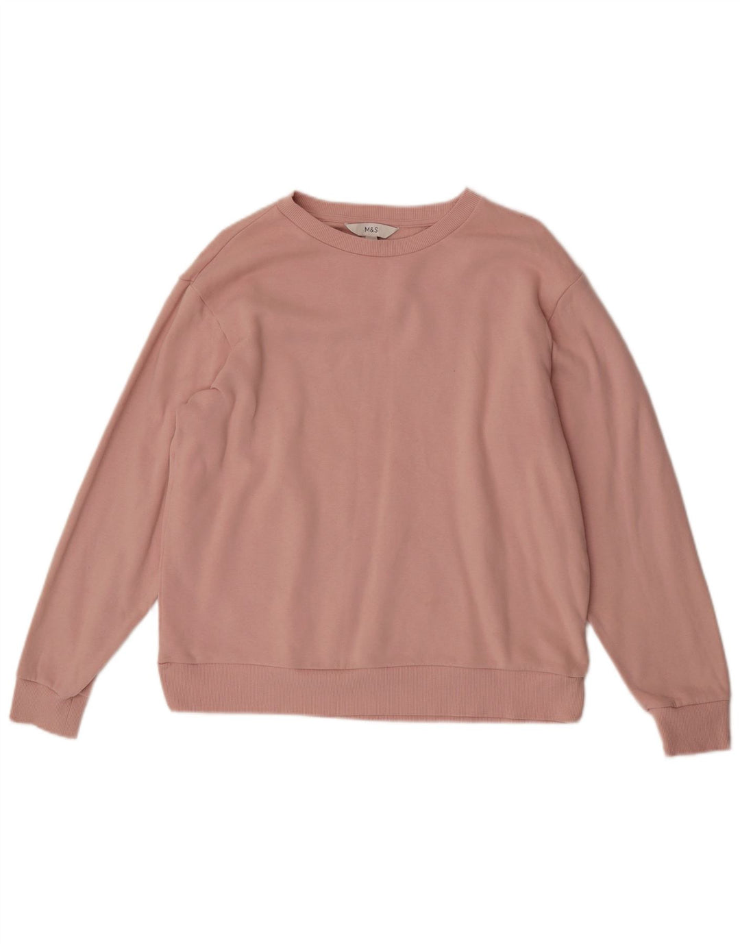 Suéter feminino Marks & Spencer de grandes dimensões Reino Unido 14 algodão rosa médio