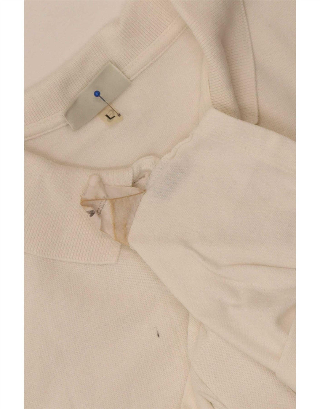 Camisa feminina de manga curta Asics UK 16 grande algodão branco