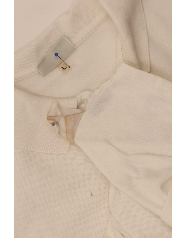 Camisa feminina de manga curta Asics UK 16 grande algodão branco