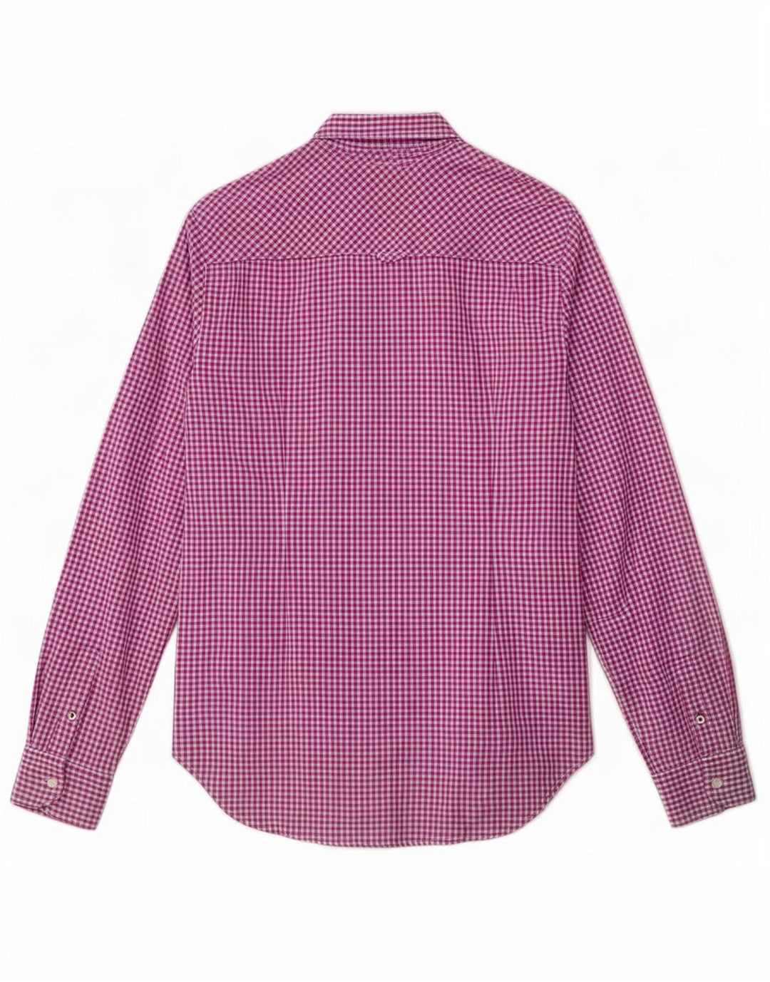 Camisa justa feminina Tommy Hilfiger US 6 médio roxo algodão guingão