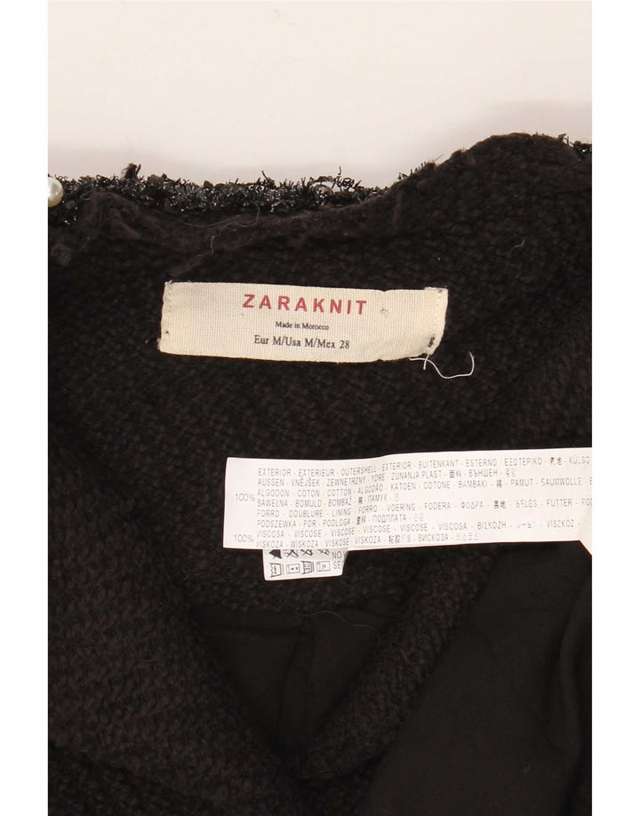 Sobretudo feminino Zara UK 12 algodão preto médio