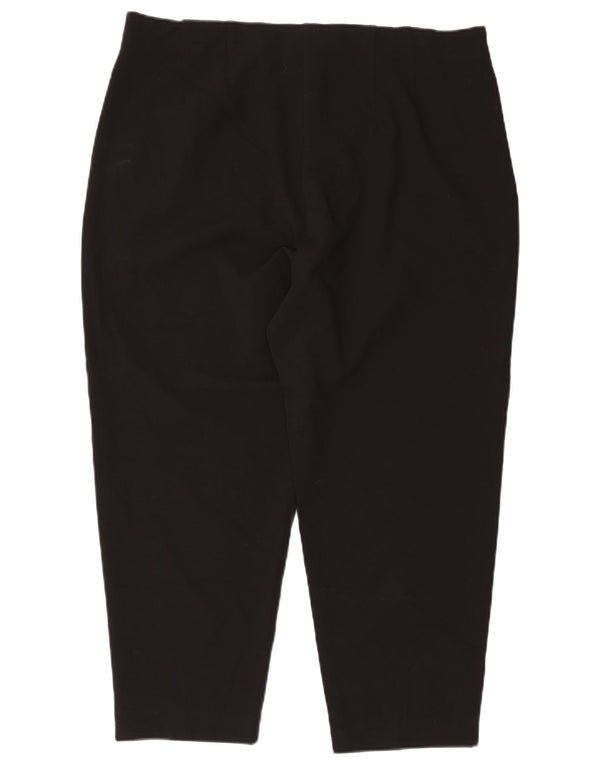 Calças cortadas cônicas femininas Marks & Spencer UK 18 XL W36 L24 pretas