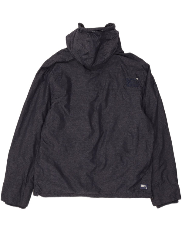 Jaqueta corta-vento masculina Superdry com capuz e blusão UK 46 3XL azul marinho