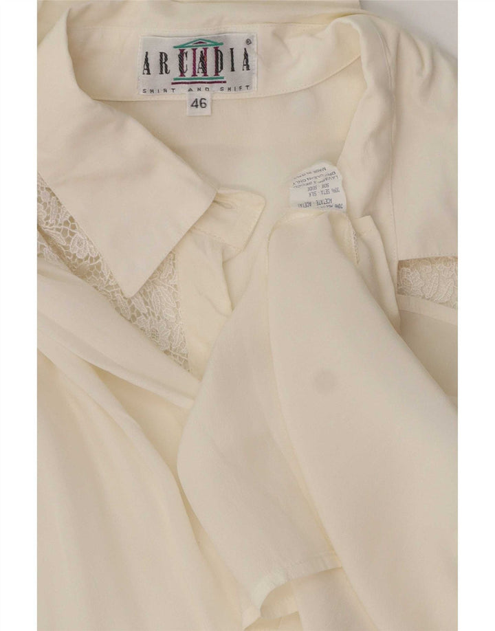 Blusa feminina Arcadia IT 46 grande acetato branco