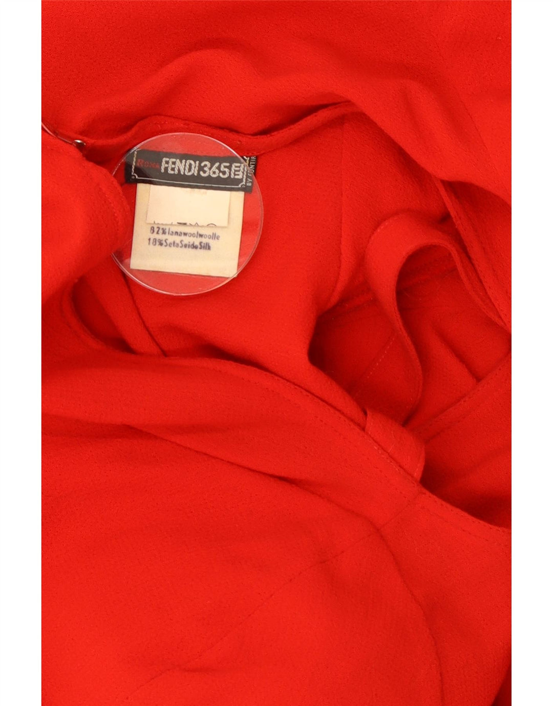 Vestido feminino Fendi de manga comprida UK 18 XL lã vermelha