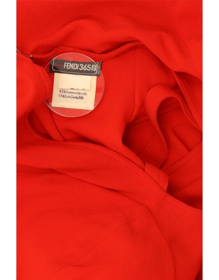 Vestido feminino Fendi de manga comprida UK 18 XL lã vermelha