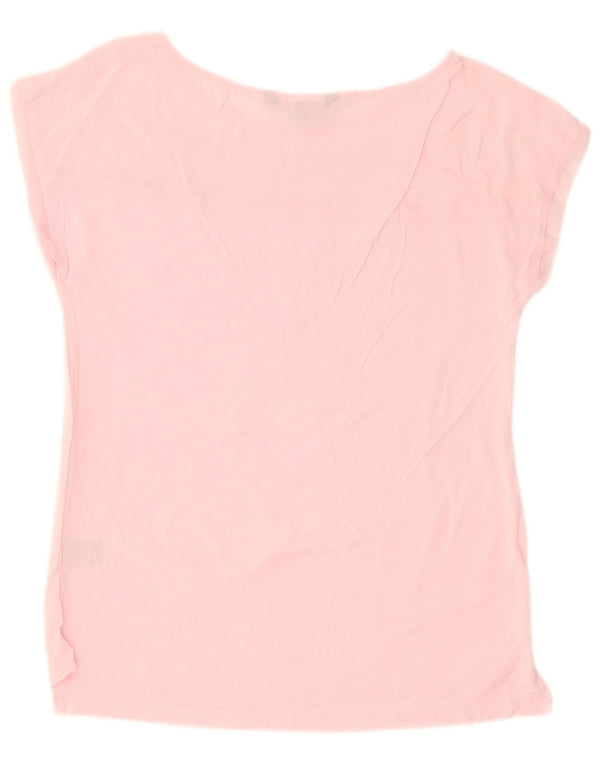 Blusa feminina Crew Clothing Top UK 10 pequena viscose rosa