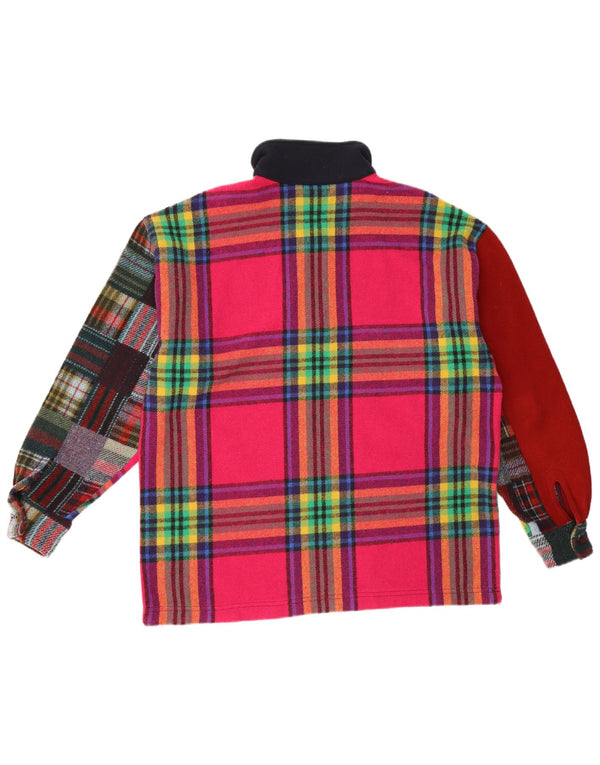 Pulôver masculino vintage flanela camisa grande xadrez multicolorido acrílico