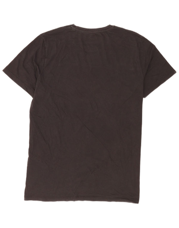 Camiseta gráfica masculina Jack & Jones grande algodão preto