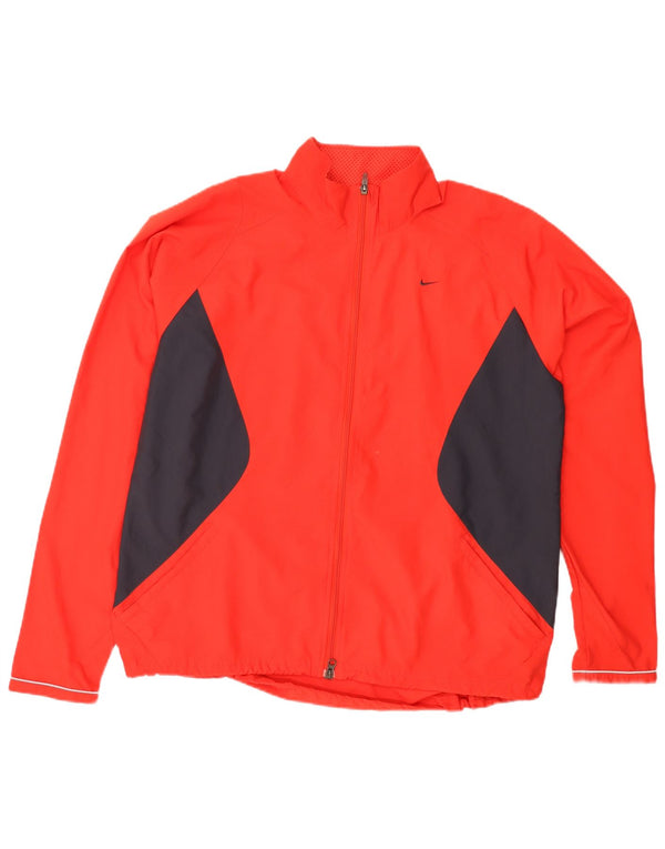 Nike Womens Tracksuit Top Jacket UK 18/20 2XL Vermelho Colorblock