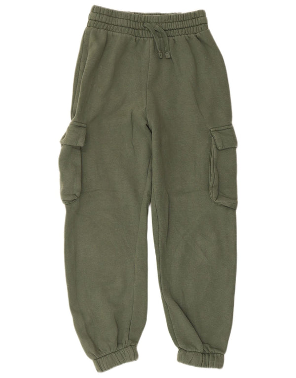Calça esportiva feminina Zara Cargo Joggers UK 10 pequeno algodão verde