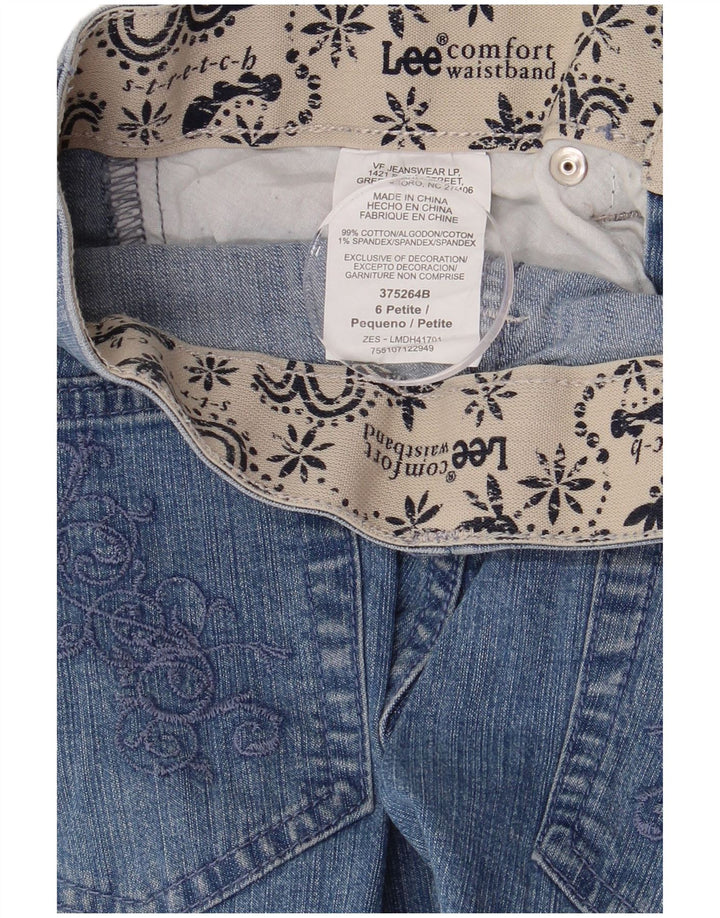 Shorts jeans feminino LEE US 6 médio W29 azul paisley algodão