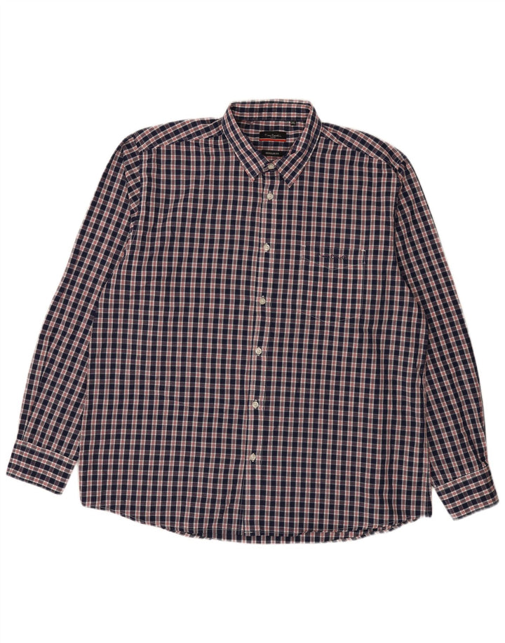 Camisa masculina Pierre Cardin Regular Fit 3XL azul marinho poliéster