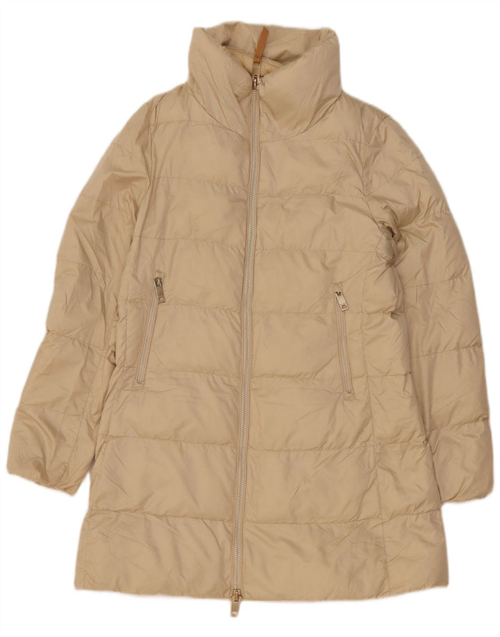 Casaco acolchoado feminino Massimo Dutti UK 10 pequeno poliéster branco