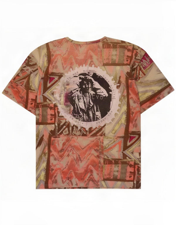 Camiseta gráfica masculina vintage top grande geométrico multicolorido
