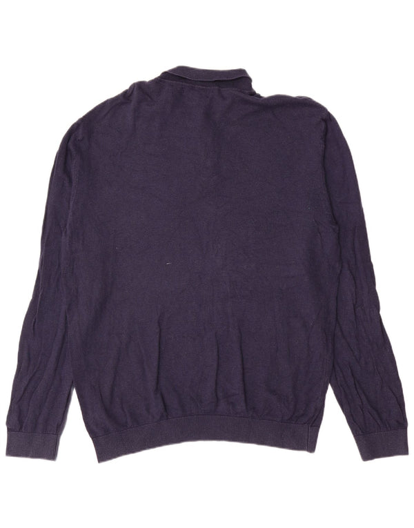Suéter masculino Marks & Spencer com gola polo XL azul marinho
