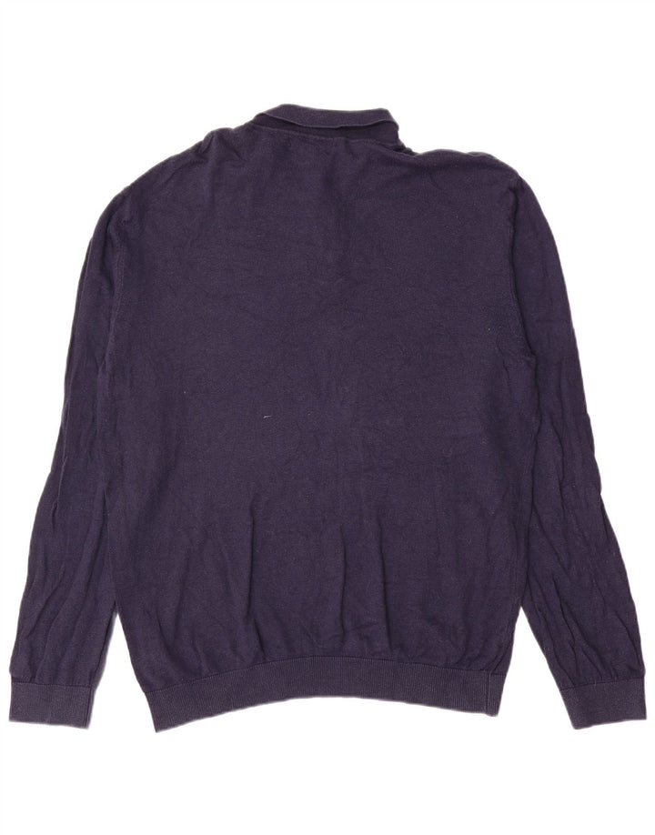 Suéter masculino Marks & Spencer com gola polo XL azul marinho