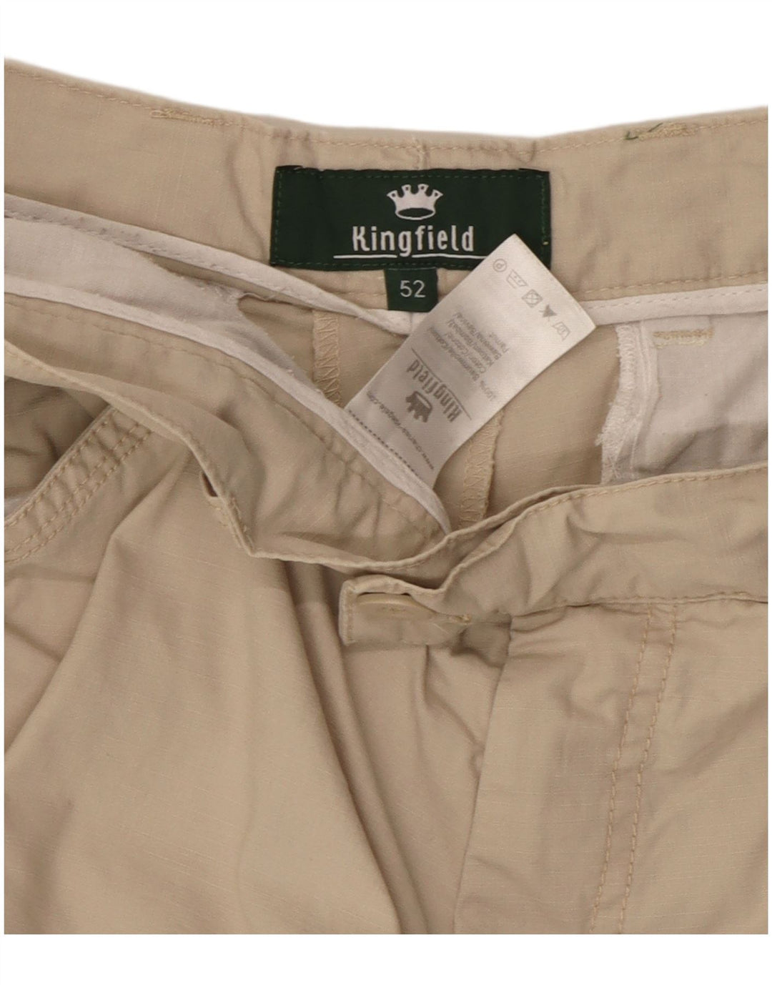 Kingfield Mens Cargo Shorts IT 52 XL W34 Algodão Bege
