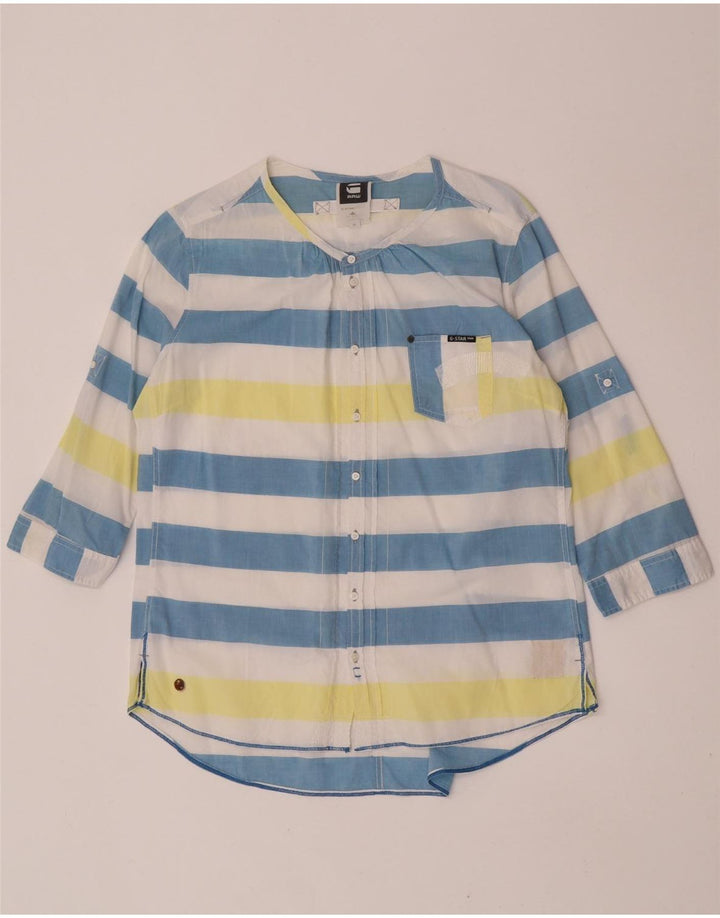 Camisa feminina transparente G-Star UK 14 listrada média multicolorida