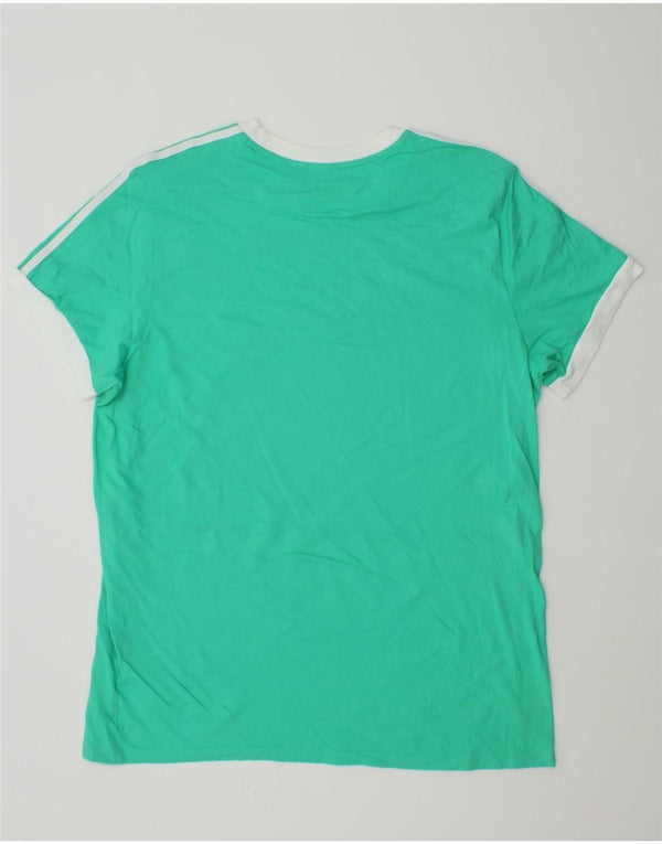 Camiseta feminina Adidas UK 16 grande algodão turquesa
