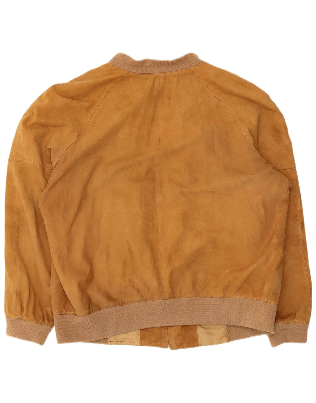 Jaqueta bomber masculina vintage de camurça UK 36 pequena bege