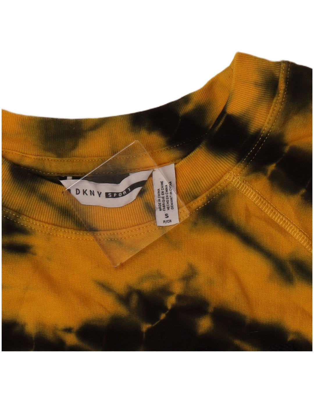 Suéter feminino Dkny com estampa gráfica grande, UK 10, pequeno, amarelo, tie-dye