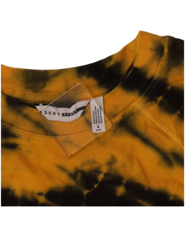 Suéter feminino Dkny com estampa gráfica grande, UK 10, pequeno, amarelo, tie-dye