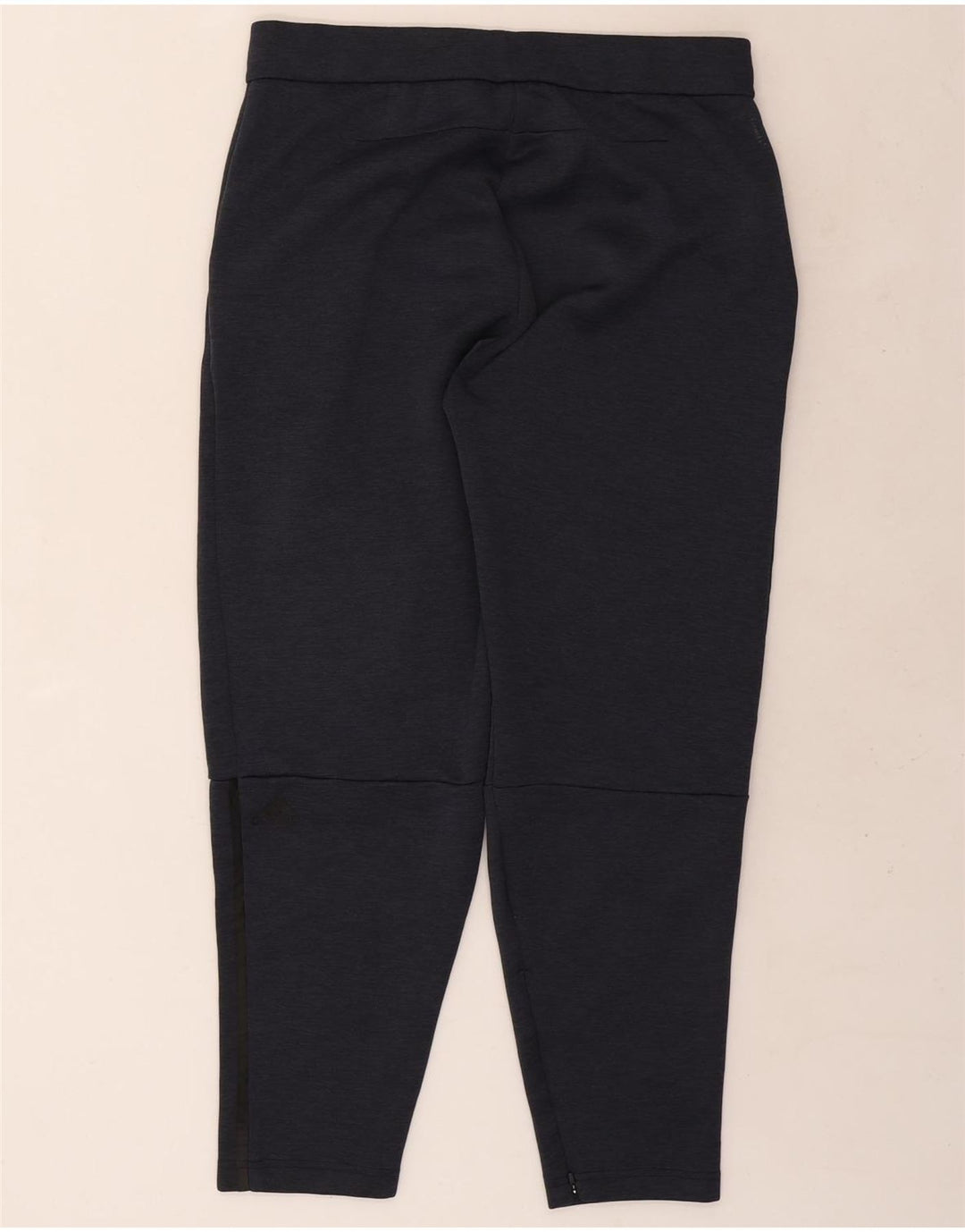 Calça de treino masculina Adidas grande poliéster manchado azul marinho
