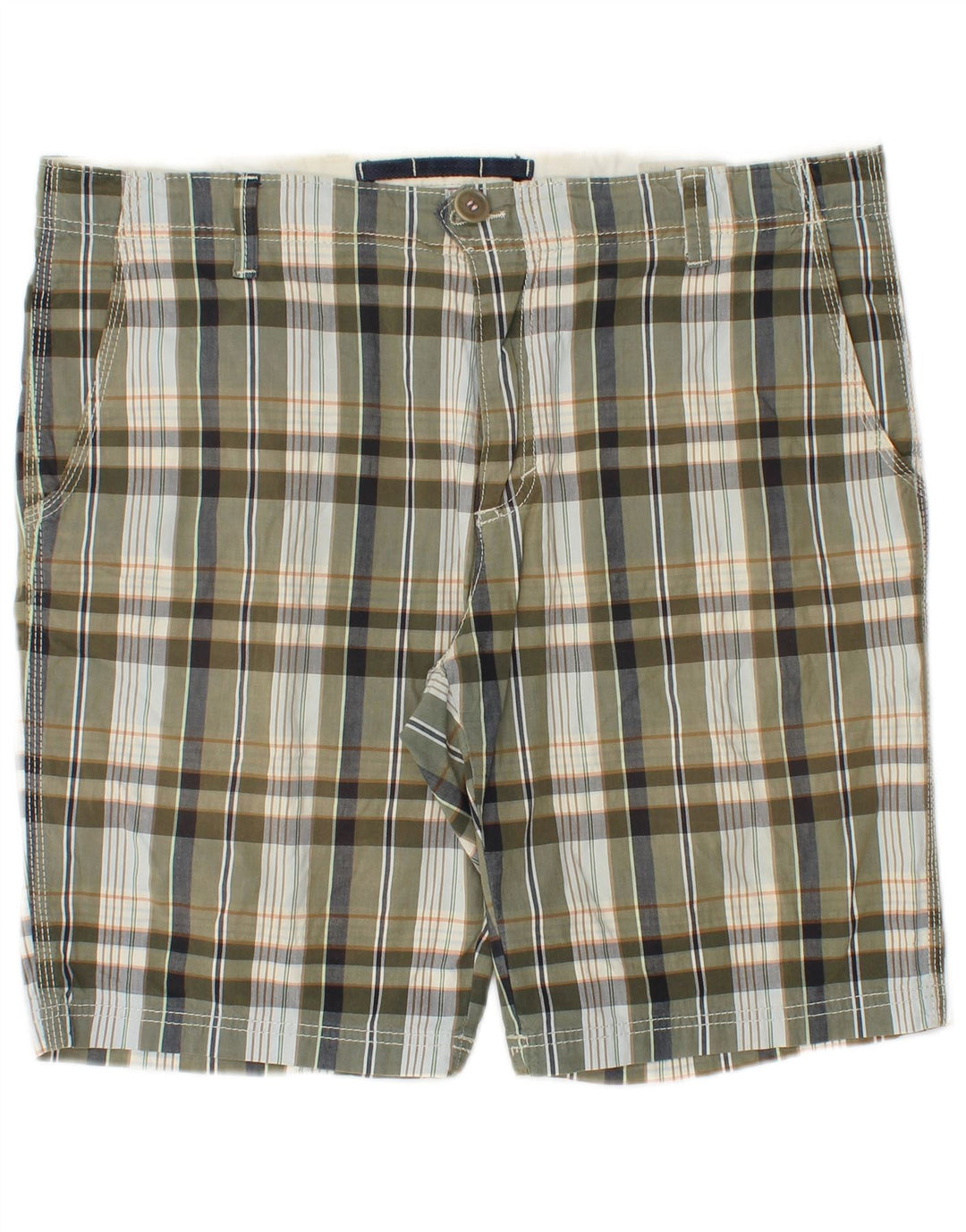 Playlife Mens Chino Shorts W36 Grande Xadrez Cáqui