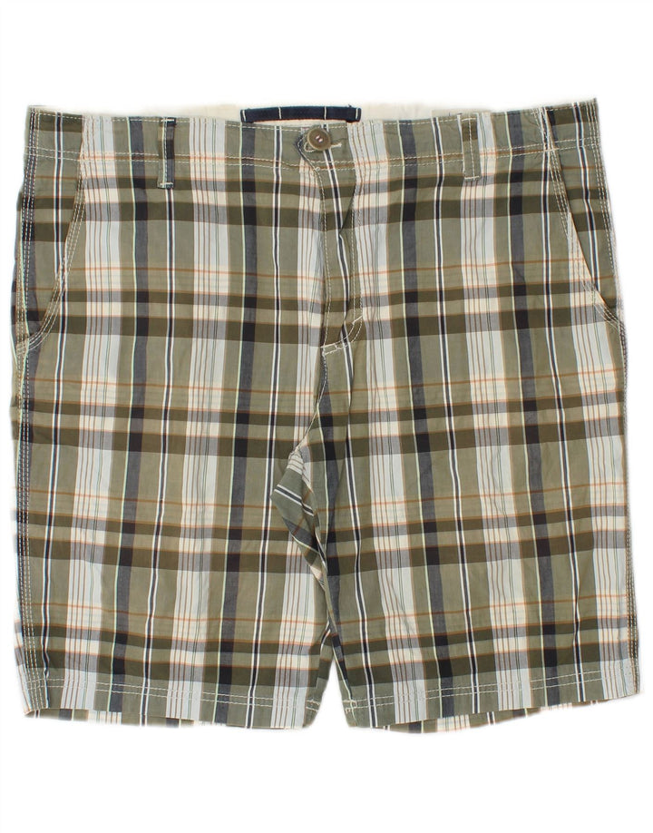 Playlife Mens Chino Shorts W36 Grande Xadrez Cáqui