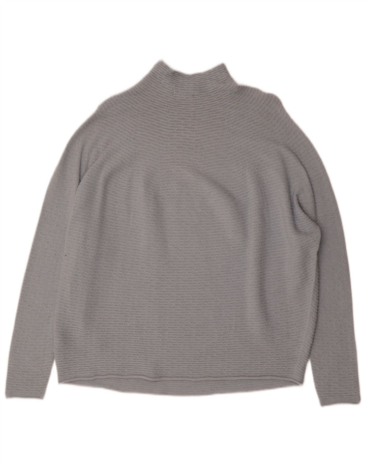 Suéter feminino Phase Eight com gola alta e gola tartaruga Reino Unido 14 cinza médio