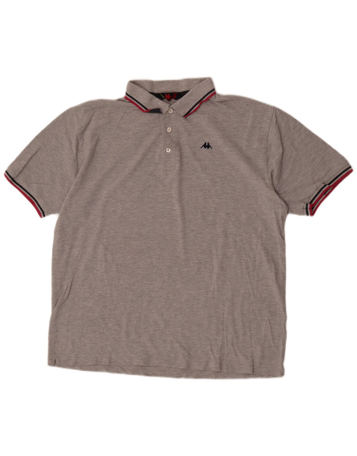 Camisa polo masculina Kappa 2XL algodão manchado cinza