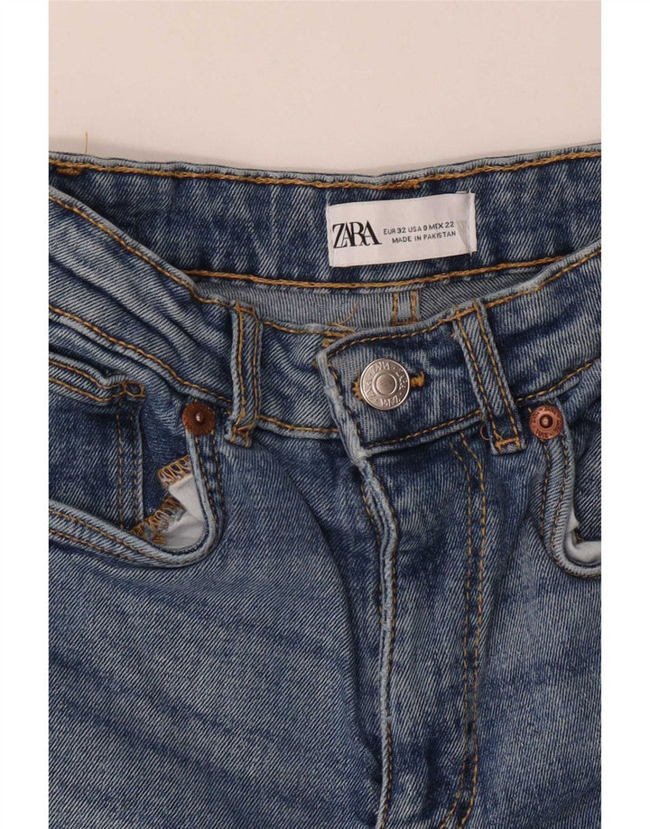 Zara Calça jeans feminina larga EU 32 2XS W22 L25 Azul