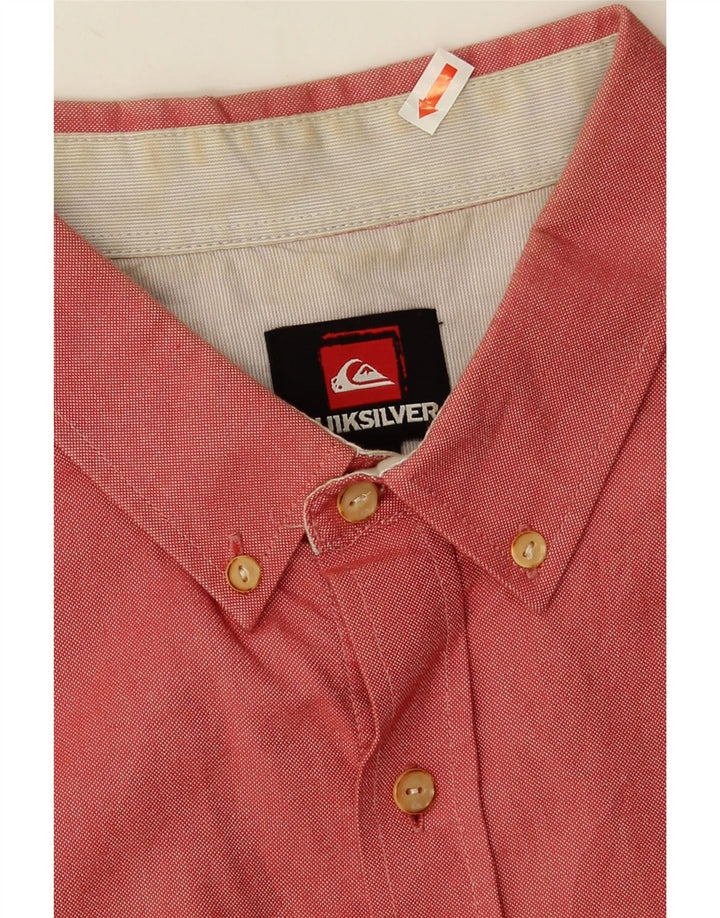 Camisa masculina de manga curta Quiksilver grande algodão vermelho