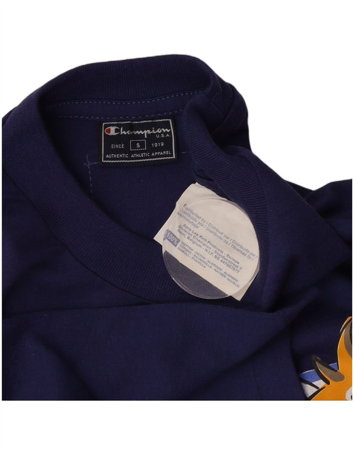 Camiseta masculina gráfica Champion pequeno algodão azul