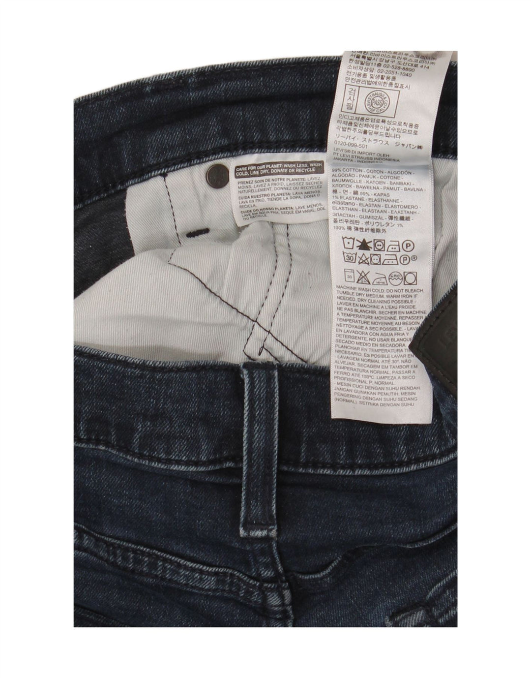 Levi's Mens Slim Jeans W36 L32 Azul Algodão