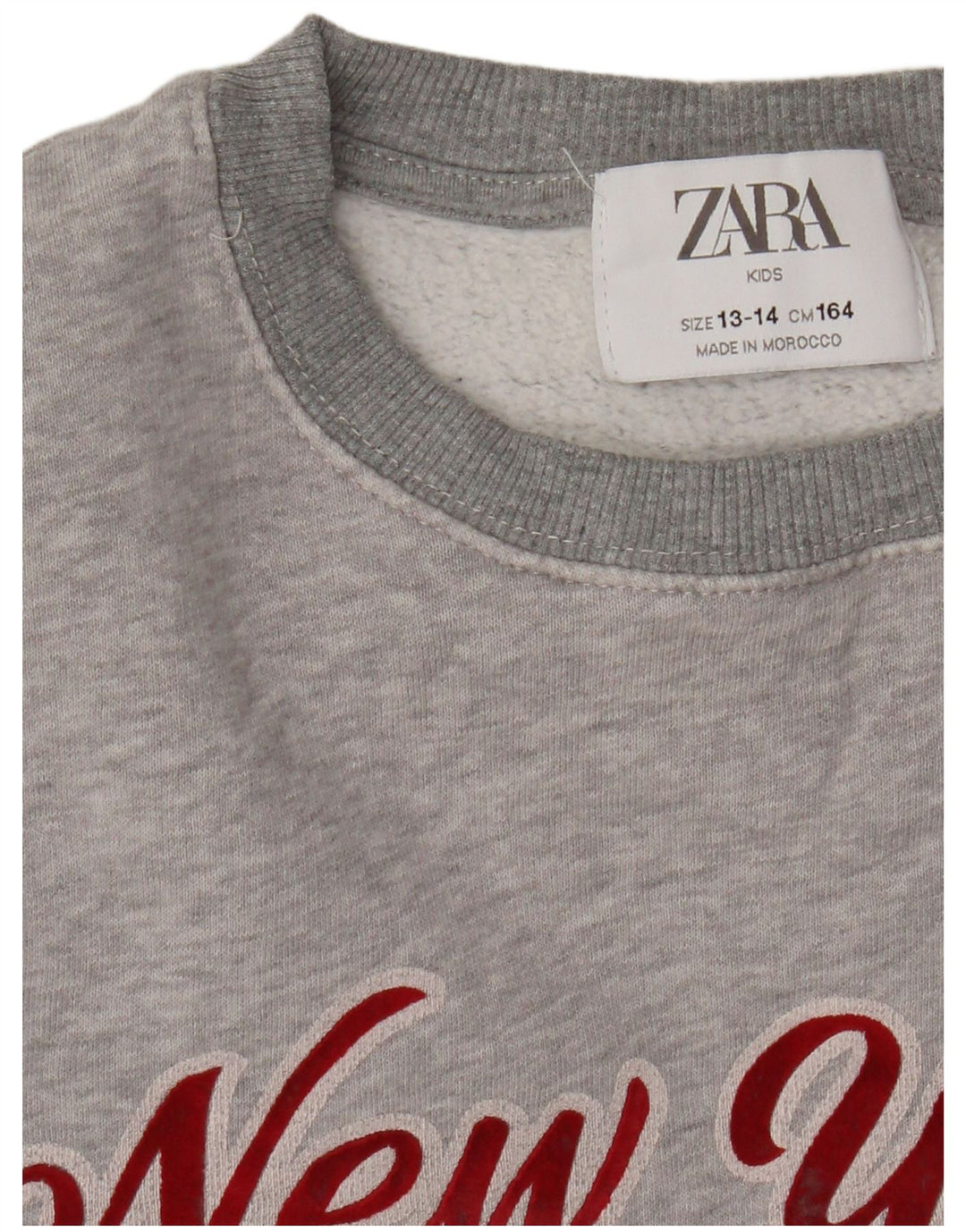 Zara Boys Graphic Sweatshirt Jumper 13-14 Anos Cinzento
