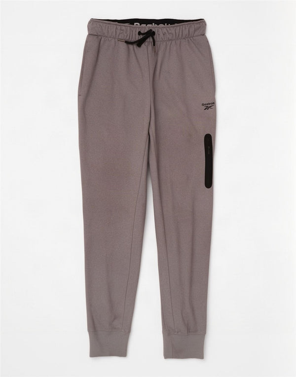 Reebok Mens Graphic Cargo Calças de treino Joggers Pequeno Poliéster Cinza